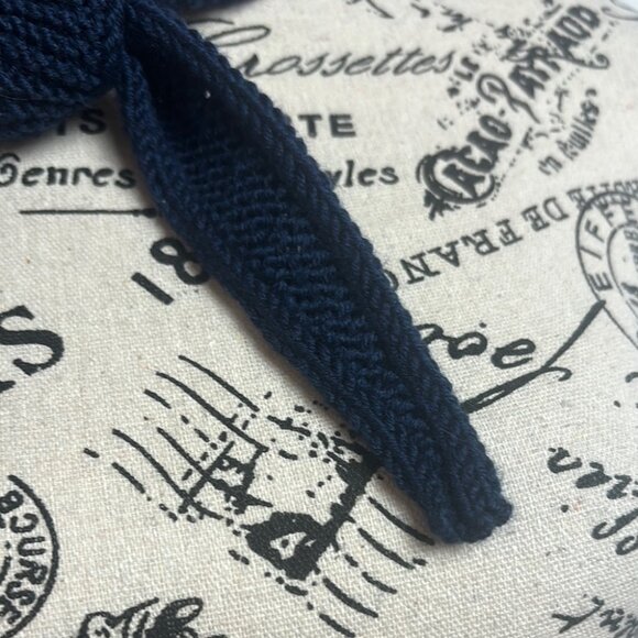 Handmade Navy Sophie Scarf – CashMerino Yarn - 35” Inspired by PetitKnit Design - Picture 8 of 8
